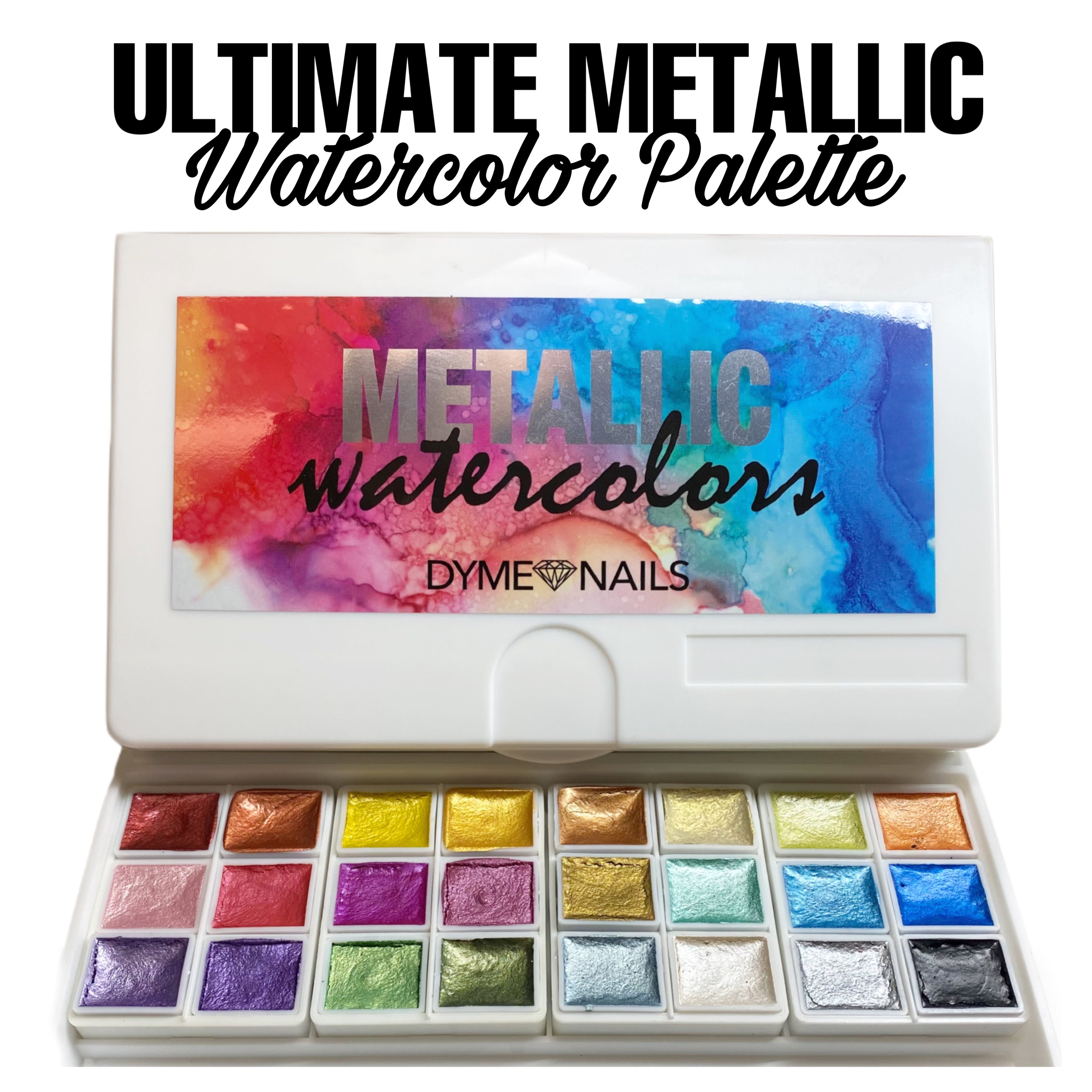 Metallic Watercolor Nail Art Palette / 20 Colors