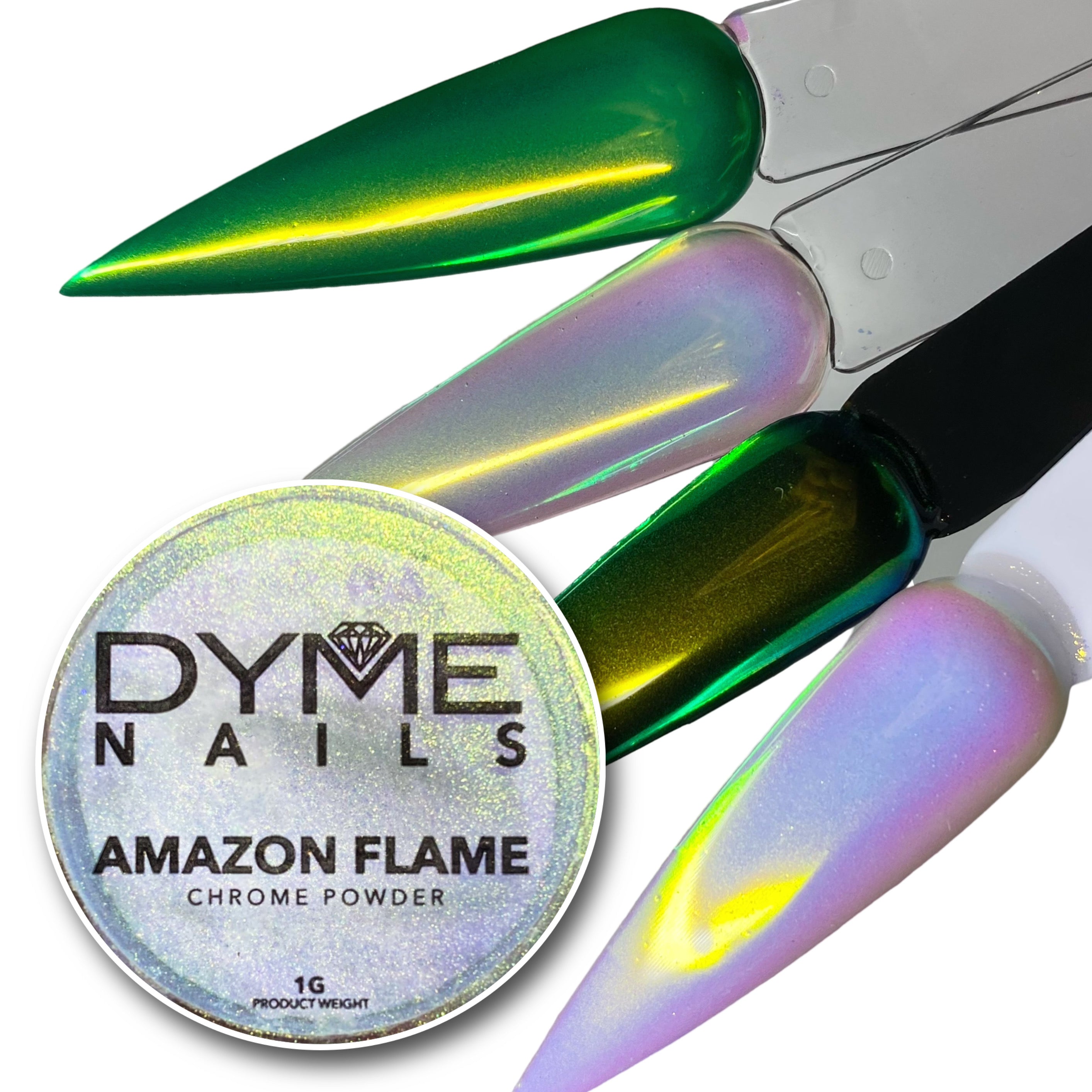 Chrome Powder • AMAZON FLAME – DYMENAILS