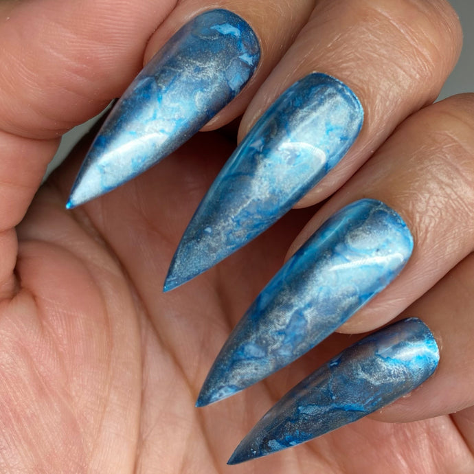 Marble Queen Metallic Inks • AZURE